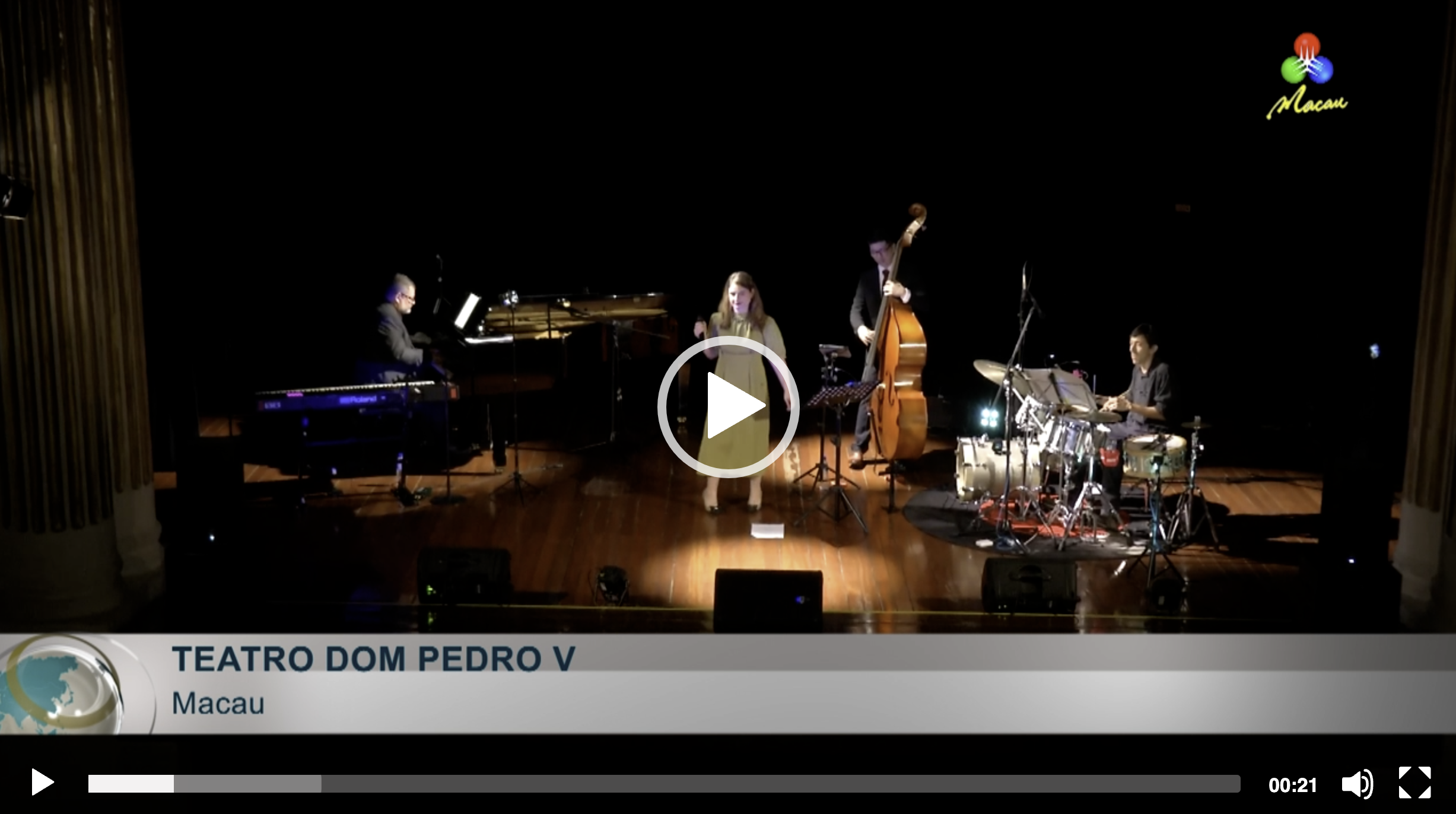 D. Pedro V recebe espectáculo de jazz com cantora Italiana Viviana Zarbo Viviana Zarbo Jazz Quartet - live at D. Pedro V Theater - Macau